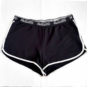 Vintage Y2K Hollister Women Large Cotton Running Shorts Black White 90’s